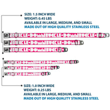 Load image into Gallery viewer, Dog Bone Seatbelt Buckle Collar - BUCKLE-DOWN Shapes Hot Pink/White