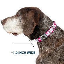 Load image into Gallery viewer, Dog Bone Seatbelt Buckle Collar - BUCKLE-DOWN Shapes Hot Pink/White