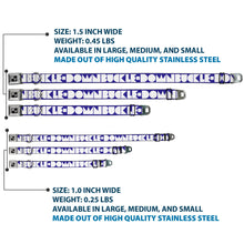 Load image into Gallery viewer, Dog Bone Seatbelt Buckle Collar - BUCKLE-DOWN Shapes Blue/White