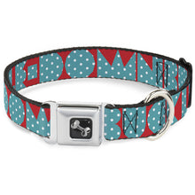 Load image into Gallery viewer, Dog Bone Seatbelt Buckle Collar - BUCKLE-DOWN Shapes Red/Dot Turquoise/White