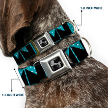 Load image into Gallery viewer, Dog Bone Seatbelt Buckle Collar - BUCKLE-DOWN Shapes Dot Turquoise/White/Black
