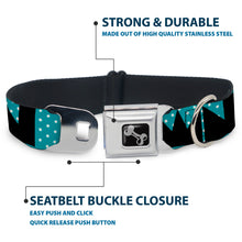Load image into Gallery viewer, Dog Bone Seatbelt Buckle Collar - BUCKLE-DOWN Shapes Dot Turquoise/White/Black