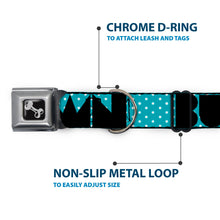 Load image into Gallery viewer, Dog Bone Seatbelt Buckle Collar - BUCKLE-DOWN Shapes Dot Turquoise/White/Black