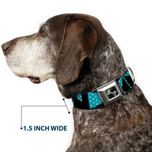 Load image into Gallery viewer, Dog Bone Seatbelt Buckle Collar - BUCKLE-DOWN Shapes Dot Turquoise/White/Black