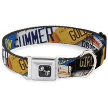 Load image into Gallery viewer, Dog Bone Seatbelt Buckle Collar - Cali License Plates Stacked