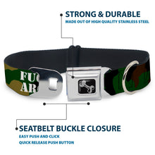 Load image into Gallery viewer, Dog Bone Black/Silver Seatbelt Buckle Collar - FAFO FUCK AROUND &amp; FIND OUT Stencil Camo/White