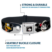 Load image into Gallery viewer, Mickey Mouse Smiling Face Full Color Black Seatbelt Buckle Collar - Disney The Sensational Six Smiling Faces Black
