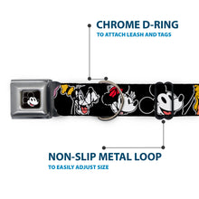 Load image into Gallery viewer, Mickey Mouse Smiling Face Full Color Black Seatbelt Buckle Collar - Disney The Sensational Six Smiling Faces Black