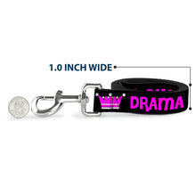 Load image into Gallery viewer, Dog Leash - DRAMA QUEEN Black/Fuchsia