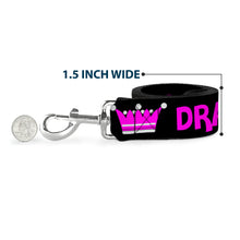 Load image into Gallery viewer, Dog Leash - DRAMA QUEEN Black/Fuchsia