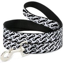 Load image into Gallery viewer, Dog Leash - Diagonal Handlebar Mustaches White/Black