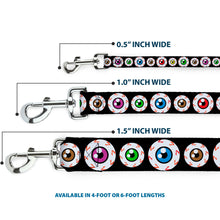 Load image into Gallery viewer, Dog Leash - Eyeballs Black/Multi Color