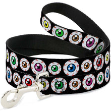 Load image into Gallery viewer, Dog Leash - Eyeballs Black/Multi Color