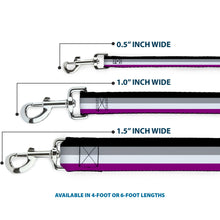 Load image into Gallery viewer, Dog Leash - Flag Asexual Black/Gray/White/Purple