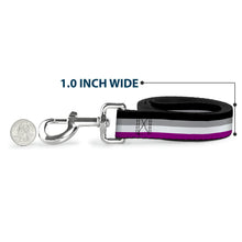 Load image into Gallery viewer, Dog Leash - Flag Asexual Black/Gray/White/Purple
