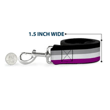 Load image into Gallery viewer, Dog Leash - Flag Asexual Black/Gray/White/Purple