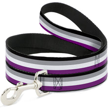 Load image into Gallery viewer, Dog Leash - Flag Asexual Black/Gray/White/Purple