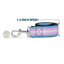 Load image into Gallery viewer, Dog Leash - Flag Transgender Baby Blue/Baby Pink/White