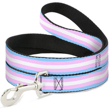 Load image into Gallery viewer, Dog Leash - Flag Transgender Baby Blue/Baby Pink/White
