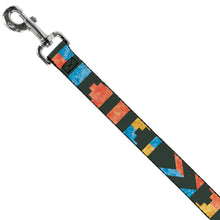 Load image into Gallery viewer, Dog Leash - Geometric8 Charcoal/Orange/Gold/Blue