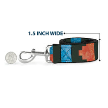 Load image into Gallery viewer, Dog Leash - Geometric8 Charcoal/Orange/Gold/Blue