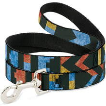 Load image into Gallery viewer, Dog Leash - Geometric8 Charcoal/Orange/Gold/Blue