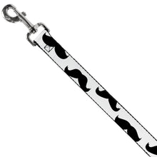 Load image into Gallery viewer, Dog Leash - Mustaches White/Black