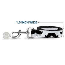 Load image into Gallery viewer, Dog Leash - Mustaches White/Black