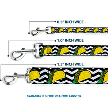Load image into Gallery viewer, Dog Leash - Taco/Chevron Black/White