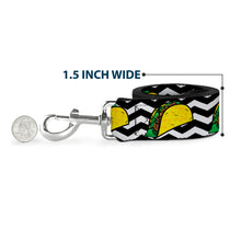 Load image into Gallery viewer, Dog Leash - Taco/Chevron Black/White