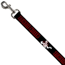 Load image into Gallery viewer, Buckle-Down Dog Leash - ZOMBIE KILLER Zombie Target Black/White/Red