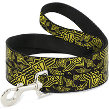 Load image into Gallery viewer, Dog Leash - BD Logo Scattered Black/Yellow