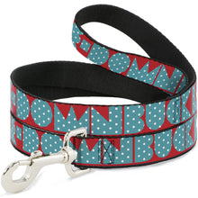 Load image into Gallery viewer, Dog Leash - BUCKLE-DOWN Shapes Red/Dot Turquoise/White