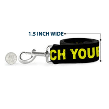 Load image into Gallery viewer, Dog Leash - CAUTION WATCH YOUR DUBSTEP Black/Yellow