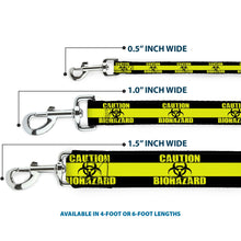 Load image into Gallery viewer, Dog Leash - CAUTION BIOHAZARD Black/Yellow