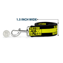 Load image into Gallery viewer, Dog Leash - CAUTION BIOHAZARD Black/Yellow