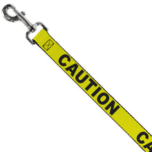 Load image into Gallery viewer, Dog Leash - CAUTION Yellow/Black