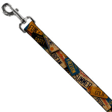 Load image into Gallery viewer, Dog Leash - Cali License Plates Stacked Vintage