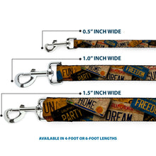Load image into Gallery viewer, Dog Leash - Cali License Plates Stacked Vintage