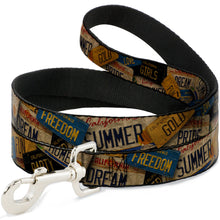 Load image into Gallery viewer, Dog Leash - Cali License Plates Stacked Vintage