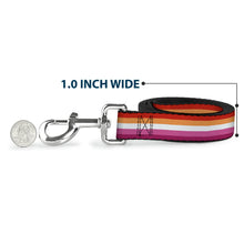 Load image into Gallery viewer, Dog Leash - Flag Lesbian Five Stripe Oranges/White/Pinks