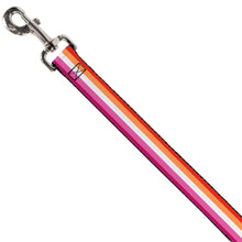 Load image into Gallery viewer, Dog Leash - Flag Lesbian Five Stripe Oranges/White/Pinks