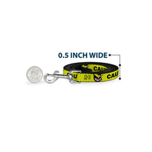 Load image into Gallery viewer, Dog Leash - Pet Quote CAUTION I BITE/Dog Growl Yellow/Black