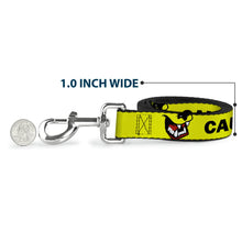 Load image into Gallery viewer, Dog Leash - Pet Quote CAUTION I BITE/Dog Growl Yellow/Black