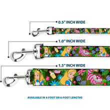 Load image into Gallery viewer, Dog Leash - Alice &amp; Cheshire Cat Poses/Flowers