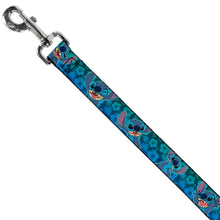 Load image into Gallery viewer, Dog Leash - Stitch Expressions/Hibiscus Collage Green-Blue Fade