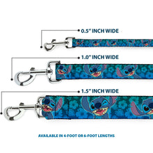 Load image into Gallery viewer, Dog Leash - Stitch Expressions/Hibiscus Collage Green-Blue Fade