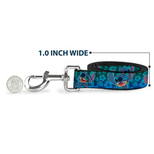 Load image into Gallery viewer, Dog Leash - Stitch Expressions/Hibiscus Collage Green-Blue Fade