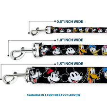 Load image into Gallery viewer, Dog Leash - Disney The Sensational Six Smiling Faces Black
