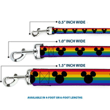 Load image into Gallery viewer, Dog Leash - Mickey Mouse Ears Icon Rainbow Pride Flag